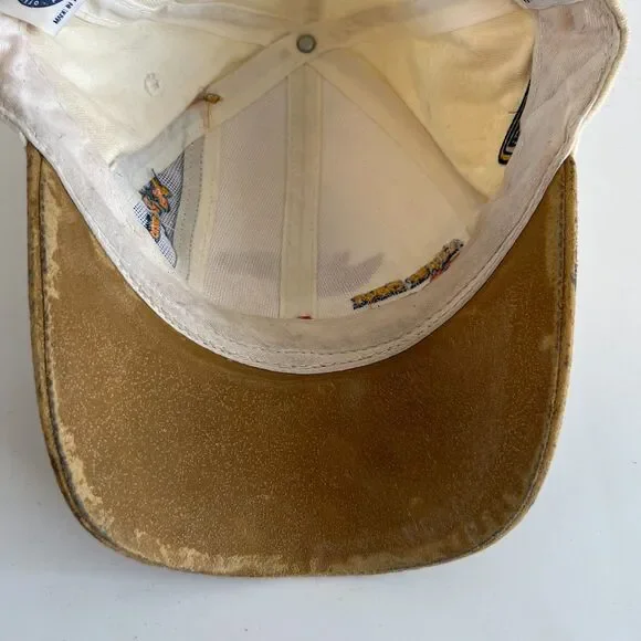 DENVER BRONCOS Vtg 90s Super Bowl Championship 1999 Beige Suede Hat Cap - Picture 5 of 8